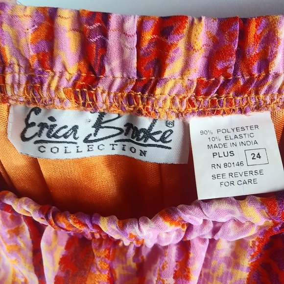 Erika Brooke 24 Pink Orange Strapless Dress Plus - Picture 6 of 6